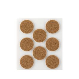 Inofix Plasfix - Pack de 8 fieltros marrón sintéticos adhesivos Ø27mm, lana acrílica, para protección y silencio