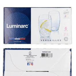 Caja 6 Vasos Altos Vidrio Versailles Luminarc 37,5 cL