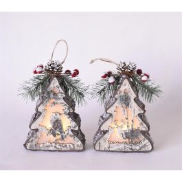 DKD Home Decor Set 4 Colgantes Decoración Navidad Alpina Árbol MDF LED Natural 14cm Alto Surtido Precio: 13.50000025. SKU: B1EPJKEG4X