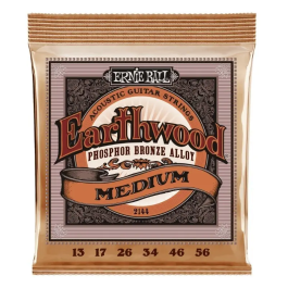 Ernieball Juego Acústica Earthwood 92/8 Phosphor Bronze Medium 13-56