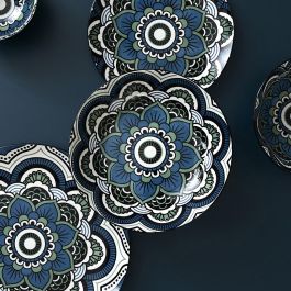 Home Deco Factory Plato Hondo Mandala Azul Diámetro 20 cm Mirage
