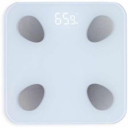 Livoo DOM428 Báscula de Baño Conectada Smart, 13 Indicadores Corporales (IMC, Masa Grasa, Ósea), Vidrio Templado, Pesa hasta 180 kg con App.
