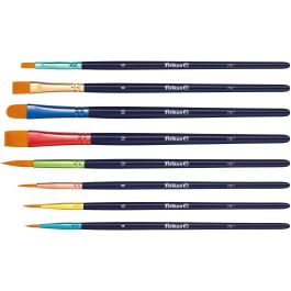 Pelikan PI8/PB Juego de pinceles sintéticos, surtido de 8 piezas para escolares, con mango de madera FSC