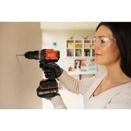 BLACK+DECKER Taladro Atornillador de Impacto Inalambrico 18V Sin Escobillas BLD683D2XK-QW + 2 Baterias 2Ah + Cargador