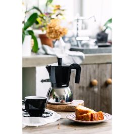 Monix Cafetera Induction Inox Black 3 Tazas M863003