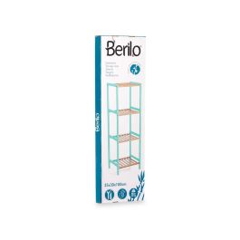 Berilo Estantería Cuadrada 4 Estantes Bambú Menta 35x100x30 cm Berilo Estantería Cuadrada 4 Estantes Bambú Menta 35x100x30 cm