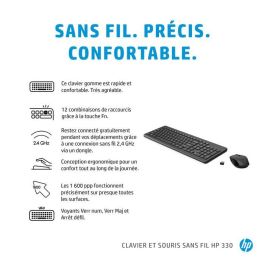 HP Teclado y Ratón Inalámbricos Ergonómicos HP 330 con Teclado Numérico - Diseño Preciso y Cómodo