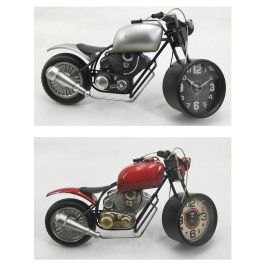 DKD Home Decor Reloj Sobremesa Vintage Gris Rojo Hierro 13.5 x 23 x 44 cm (2 Unidades)
