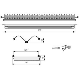 Herrajes Alk M1000 Escurreplatos y Vasos Eco Eire Inoxidable con Pivote 10mm y Bandeja Recogeagua