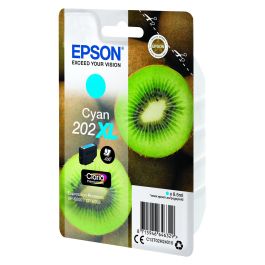 Epson C13T02H24010 Tinta Cian 202XL Claria Premium Ink Alto Rendimiento Original Compatible Expression Premium XP-6000 XP-6005 650 páginas