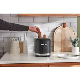 Kitchenaid Tostador 5KMT2109 para 2 Rebanadas Negro Mate con Ranuras Extranchas y 7 Niveles de Tueste