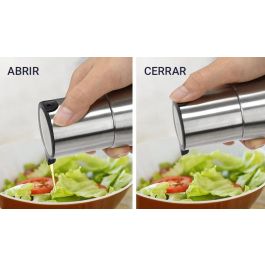 Quttin Set de 4 Dispensadores de Acero Inoxidable con Soporte - Ideal para Cocina y Mesa (8 Unidades)