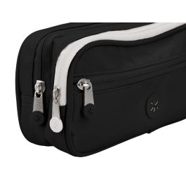 Estuche Portatodo Antartik Fusion Flex 3 Cremalleras Negro Compañero Mochila 100x60x220 mm