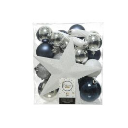 Decoris Caja con 33 accesorios para árbol navideño en azul, blanco y plata Precio: 12.50000059. SKU: S7905296