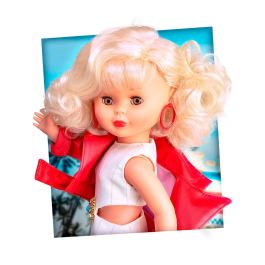 Nancy Nal20000 Colección Evasión Muñeca Reedición Años 70 con Vestido Blanco y Cazadora Roja