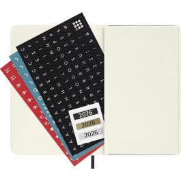 Moleskine DSB12DC2Y26 Agenda 2026 Diaria 12 Meses Tapa Blanda Negra 9x14 cm Cierre Goma Elástica