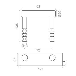 Micel Candado Ballesta CN12 Acero Inoxidable con 3 Llaves Tubulares 95x26x135mm