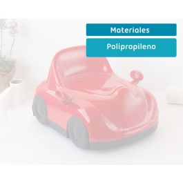 KioKids Orinal Infantil Coche Rojo con Retrovisores, Respaldo y Tapa Extraíble para Aprendizaje y Operación Pañal +12 Meses