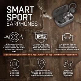 Auriculares Deportivos Bluetooth Muvit iO Smart True Wireless Sport ENC con estuche de carga/ Autonomía 6h/ Negros Auriculares Deportivos Bluetooth Muvit iO Smart True Wireless Sport ENC con estuche de carga/ Autonomía 6h/ Negros