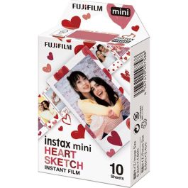 Fujifilm Película Instax Mini Heart Sketch, 10 Unidades, ISO 800, para Cámaras e Impresoras Instantáneas Instax Mini