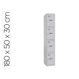 Simonrack Taquilla Metálica 4 Puertas con Cerradura, Etiquetero y Respiradero, Gris, 1800x500x300 mm Precio: 204.68999969. SKU: B1KLYDKHET