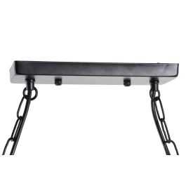 DKD Home Decor Lámpara de Techo Negra y Natural Metal y Cuerda 18 x 20 x 85 cm