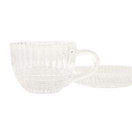 DKD Home Decor Juego de 6 Tazas de Café Básicas de Cristal Transparente 240ml - Apto Microondas y Lavavajillas
