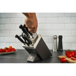 Zwilling 35148-507-0 Juego de Cuchillos Vier Sterne con Bloque de 7 Piezas, Acero Inoxidable, Mango Negro