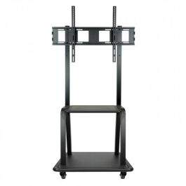 TooQ Soporte de suelo para TV/monitor 37"-100", FS20100M-B, hasta 150 kg, ajustable, 2 bandejas, negro