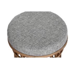 DKD Home Decor Reposapies Tropical 40 x 48 x 40 cm Set de 2 Bambu Poliester Marron Gris