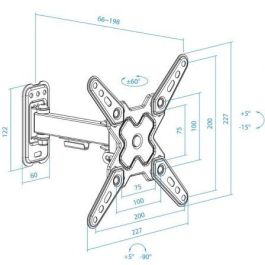 Soporte de Pared Extensible/ Giratorio/ Inclinable TooQ LP1343TN-B para TV de 13-43"/ hasta 20kg Soporte de Pared Extensible/ Giratorio/ Inclinable TooQ LP1343TN-B para TV de 13-43"/ hasta 20kg