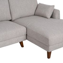 Sofá Chaise Longue Gris Tejido-Madera 240 X 155 X 86 cm