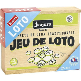 JEUJURA Loto Game Juego de Mesa de Azar Caja de Madera con Cartas y Peones