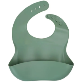 Thermobaby AAAMI10102 Set de 2 Baberos de Silicona Verde Cactus + Gris