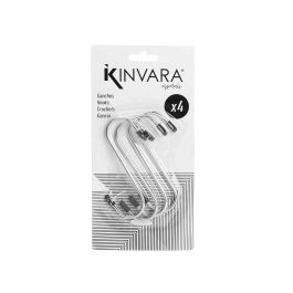 Set 4 Ganchos Metálicos Kinvara 10.3x21x2 cm, Plata (24 Unidades) Set 4 Ganchos Metálicos Kinvara 10.3x21x2 cm, Plata (24 Unidades)
