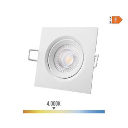 Edm Downlight LED empotrable cuadrado 5W 4000K luz día, color blanco, 9x9cm, 380lm, IP20, ángulo 120°, no dimable, clase energética F