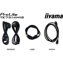 iiyama ProLite TE7514MIS-B2AG 75" (190,5cm) 4K UHD VA Táctil 24/7 Pantalla Digital con HDMI, DP, USB-C y WiFi Negro