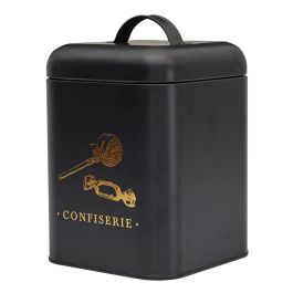Cook Concept Bote Metal "Confiserie" Lounge Negro Mate con Ilustraciones Doradas 14,5x14,5x22 cm Precio: 6.50000021. SKU: B1G47B6CY8