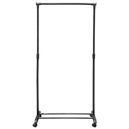 DAY Perchero Barra Ajustable Negro con Ruedas 81x42x100-170 cm