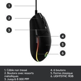 Logitech G203 Ratón Gaming LIGHTSYNC RGB personalizable, 8.000 DPI, 6 Botones Programables, USB, Negro Logitech G203 Ratón Gaming LIGHTSYNC RGB personalizable, 8.000 DPI, 6 Botones Programables, USB, Negro