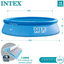 Piscina hinchable redonda easy set con depuradora filtro (capacidad 1942 litros) 244x61 cm Piscina hinchable redonda easy set con depuradora filtro (capacidad 1942 litros) 244x61 cm