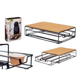 Organizador de Cápsulas de Café Negro Natural Metal Bambú 21 x 57 x 8,5 cm Precio: 67.99000043. SKU: B13NZHDBHT
