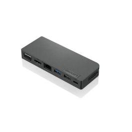 Lenovo Hub de Viaje USB-C Alimentado 13W con Puerto de Carga 5V/3A, Base de Conexión Portátil Gris Hierro