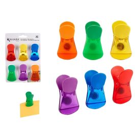 Set 6 Pinzas Clip Magnéticas Kinvara - 15x21x3 cm, Multicolor (24 Unidades)