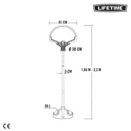 Canasta baloncesto polietileno lifetime portátil ajustable con tablero de altura 165-222 cm Canasta baloncesto polietileno lifetime portátil ajustable con tablero de altura 165-222 cm
