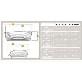 Ferplast Cama Plástico Siesta Deluxe 4 Perro Gato Burdeos