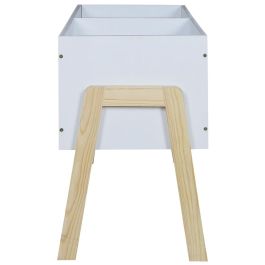 Home Deco Kids Cubo Almacenar Juguetes Libros con 2 Compartimentos y Patas de Madera 60x30x45 cm