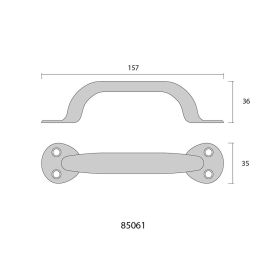 Edm Tirador de puerta de chapa metálica plegada 155mm Cromado