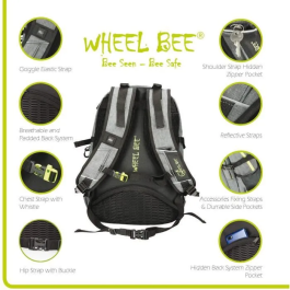 Schildkrot 950022 Mochila Infantil Wheel Bee Revolution, 46 cm, 30 litros, Gris