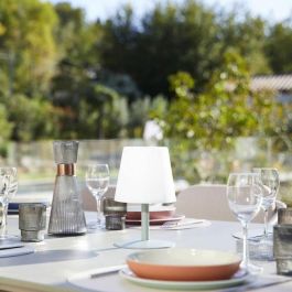 Lumisky Lámpara de mesa inalámbrica STANDY MINI Oliva LUM3666162006716 LED blanco cálido y blanco Al. 25 cm Base de acero verde oliva